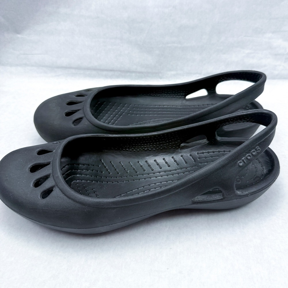 Crocs Kadee Slingback Ballet Flats Women 10 Black Comfort Work Shoes - Picture 4 of 7